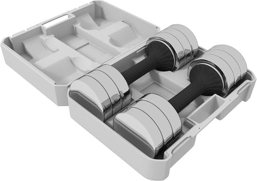 20kg Adjustable Dumbbells Pair Non Slip Weights with Storage Box Home Gym