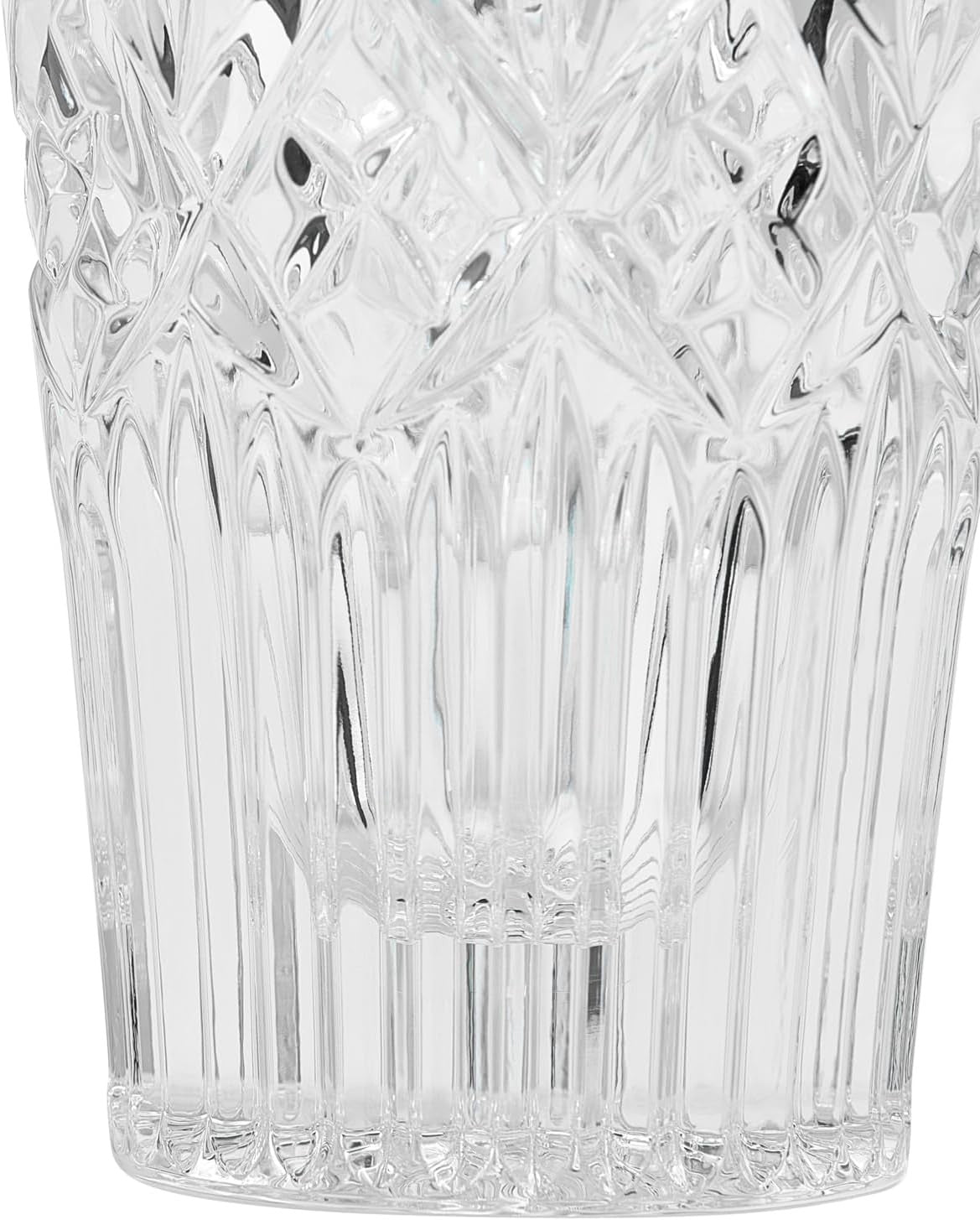 Crystal Glass Flower Vase 25cm Diamond Cut Tall Luxury Home Decor