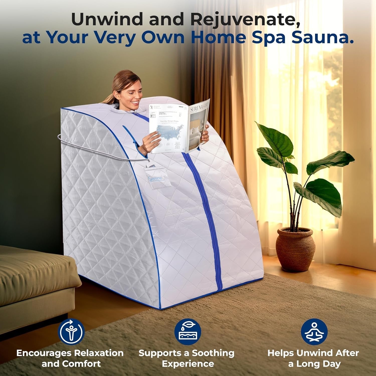 Portable 1-Person Infrared Sauna Tent – Home Steam Sauna w/ Foot Pad & Chair