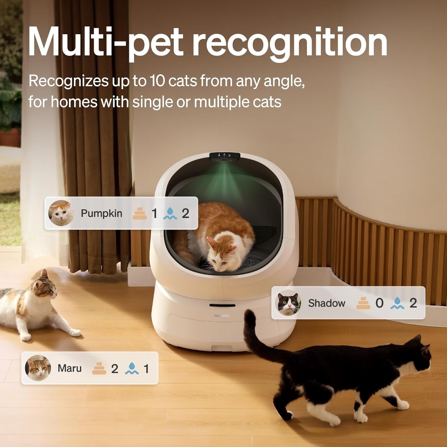 Self Cleaning Cat Litter Box AI Camera App Control Multi Cat Large