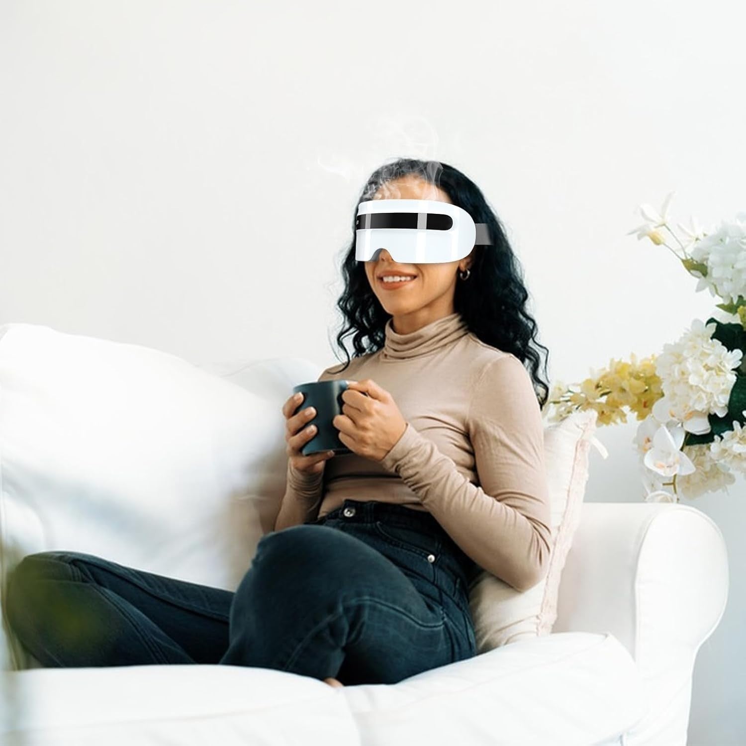 Steam Heated Eye Massager Bluetooth Dry Eyes Migraine Relief