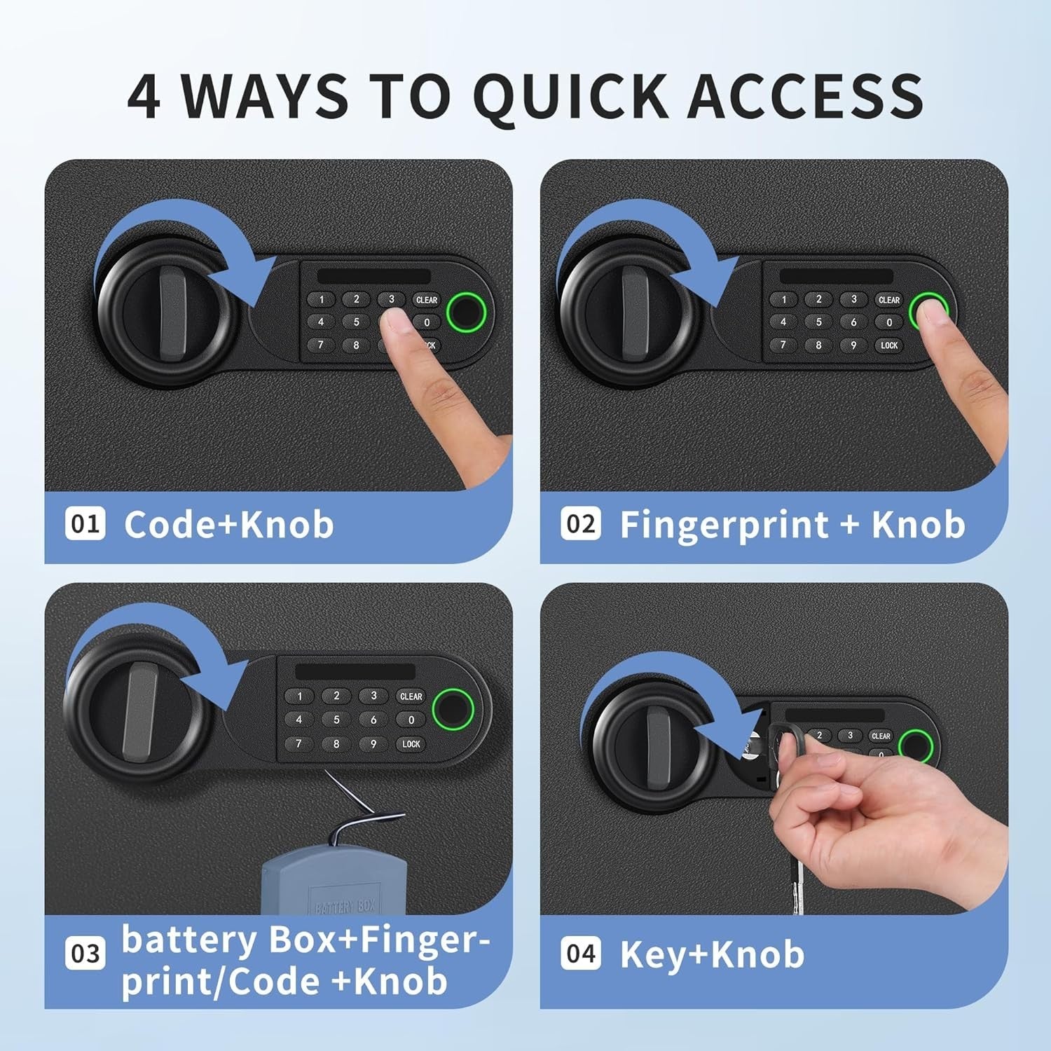 50L Biometric Fingerprint Safe Digital Keypad Cash Document Security