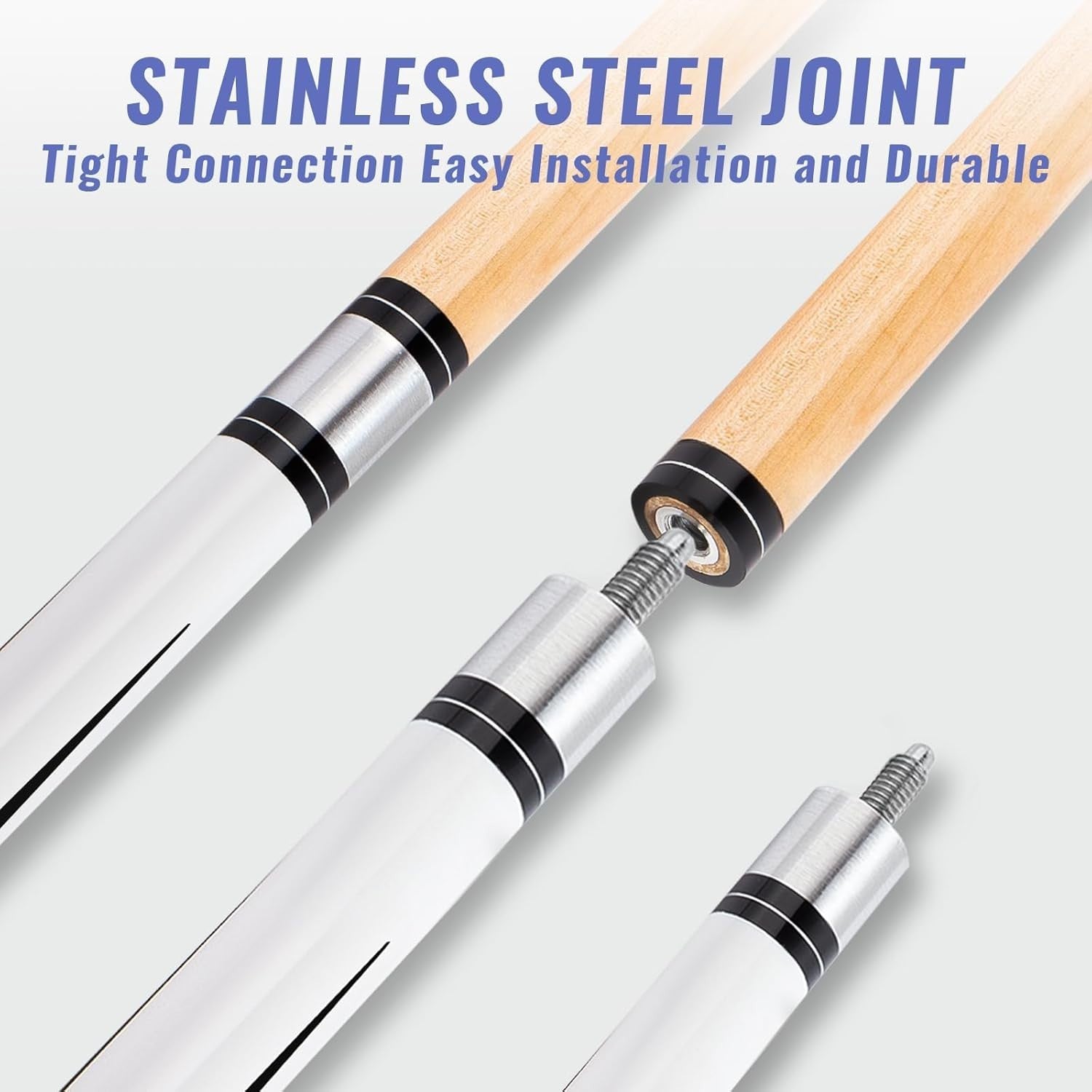 58" Pool Cue Set 2 Pack 20oz Maple Billiard Sticks 13mm Linen Wrap