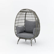 Luxury Rattan Egg Chair with Cushions & Cover – Indoor Outdoor Garden Seat