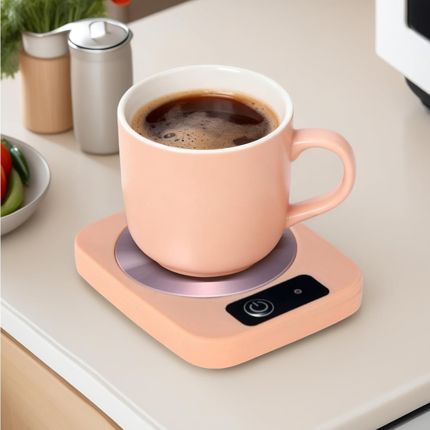 Pink USB Coffee Mug Warmer 45°C Desk Cup Heater Plate