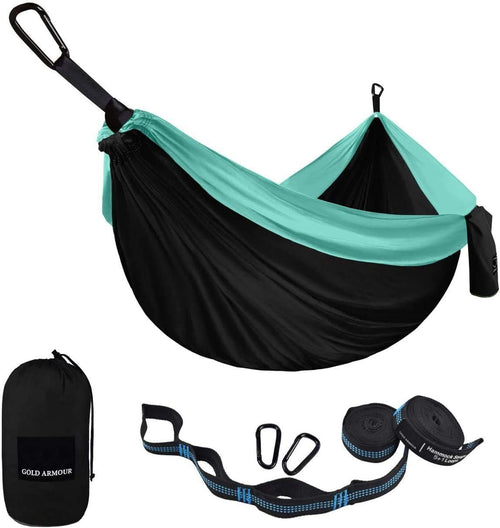 Ultra-Light Camping Hammock 500lb Capacity w/ Tree Straps & Carabiners