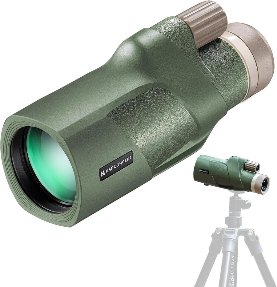 12X50 HD Waterproof Monocular IP68 BAK4 FMC Lens w/ Tripod – Adults Outdoor