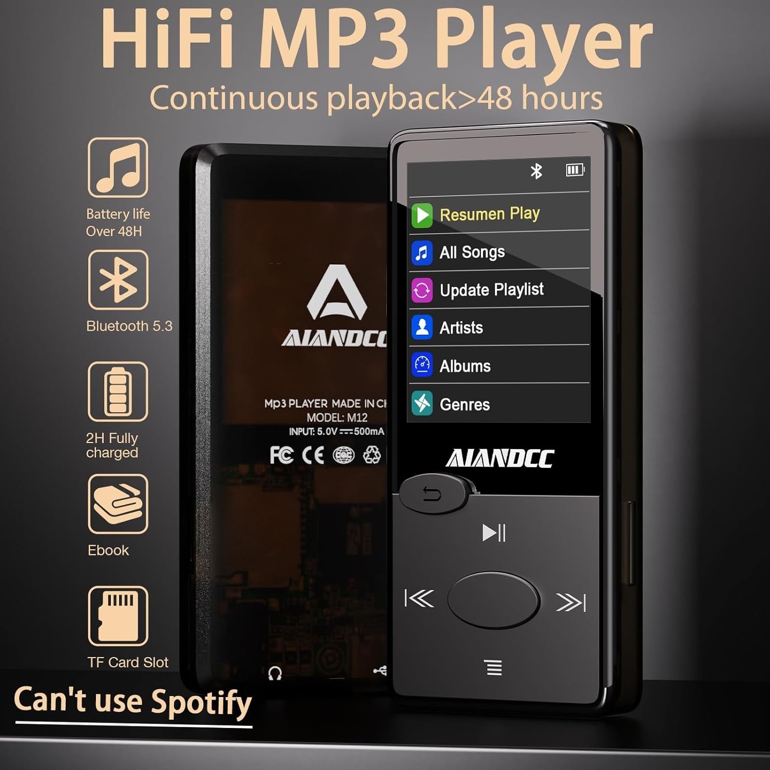32GB MP3 Player Pink Bluetooth 5.3 HiFi FM Radio Earphones