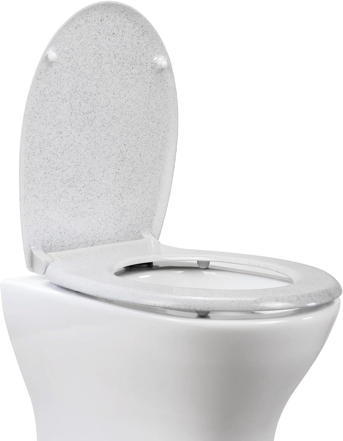White Shining Toilet Seat Soft Close Duroplast Quick Release Top Fix 45x37cm