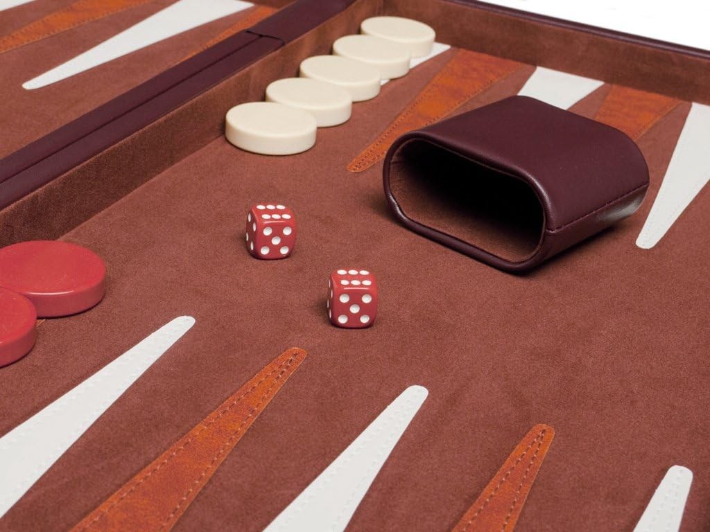 Tournament Backgammon Set 50cm Leatherette Folding Board Luxury Strategy Game