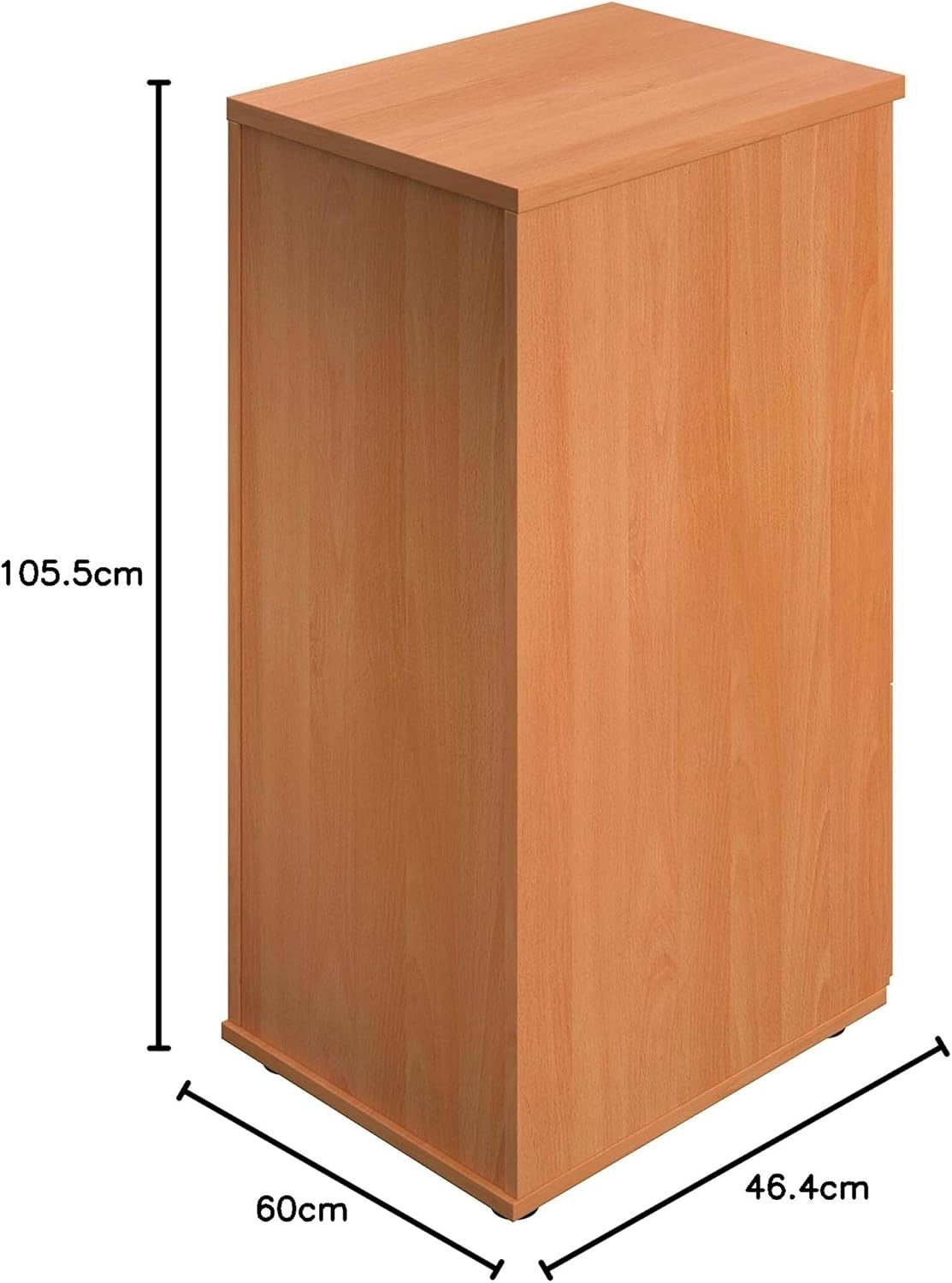 Beech Filing Cabinet 3 Drawer Lockable 105cm Heavy Duty Office