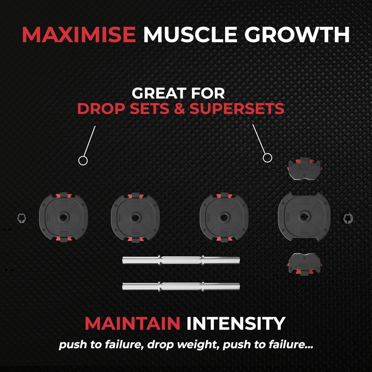 Adjustable Dumbbells 20KG Pair Quick Adjust Compact Home Gym Weights