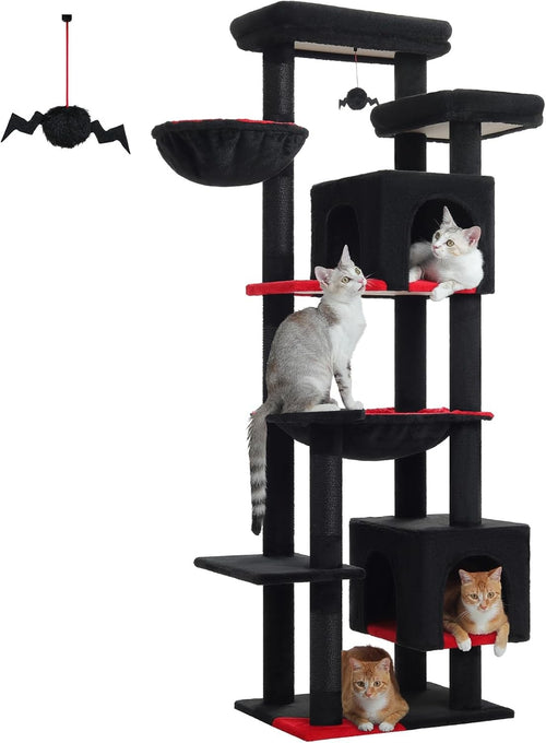 Large Cat Tree 175cm Multi-Level Tower with Condos Scratching Posts Hammock