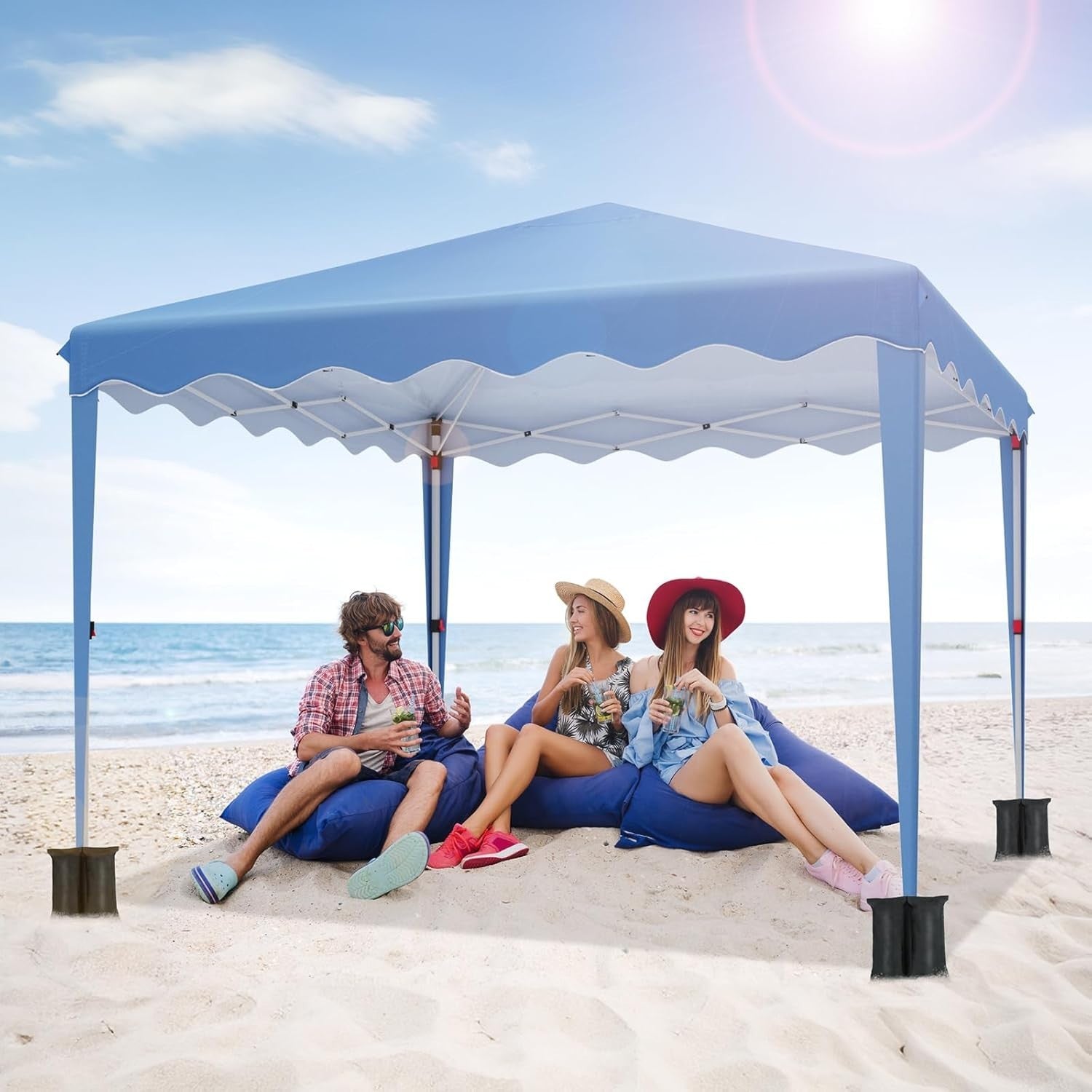 3x3M Pop Up Gazebo With Sides Waterproof Garden Party Tent 420D Oxford White