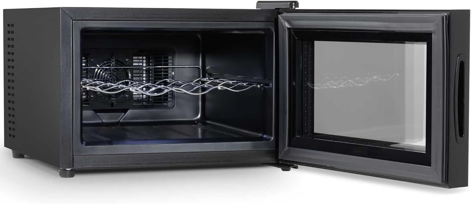 8 Bottle Wine Cooler Tabletop Fridge Touch Control LED Glass Door Quiet