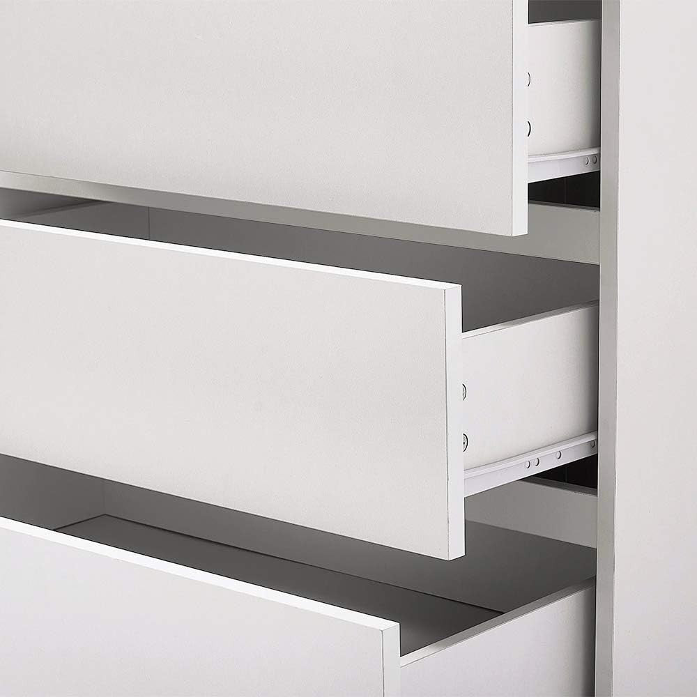 White 4 Drawer Chest | Modern Slim Storage Unit | Bedroom Hall Cabinet