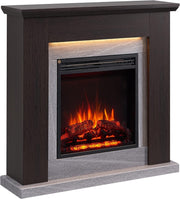 35" Electric Fireplace Heater with LED Flame, Remote Control & Oak Finish