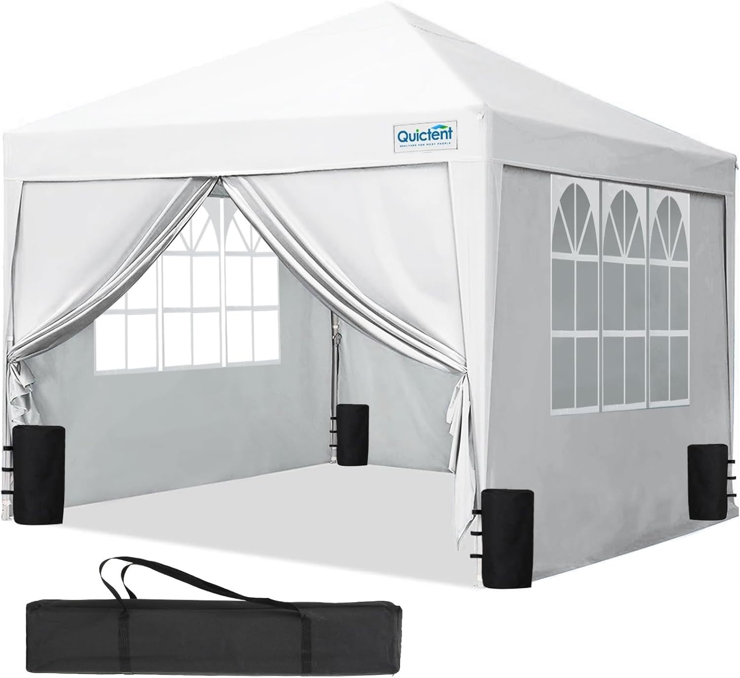 3x3M White Pop Up Gazebo With Removable Sidewalls Outdoor Tent