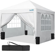 3x3M White Pop Up Gazebo With Removable Sidewalls Outdoor Tent