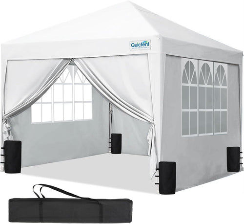 3x3M White Pop Up Gazebo With Removable Sidewalls Outdoor Tent