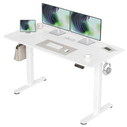 White Electric Standing Desk 140x60cm Adjustable Sit Stand Home Office Table