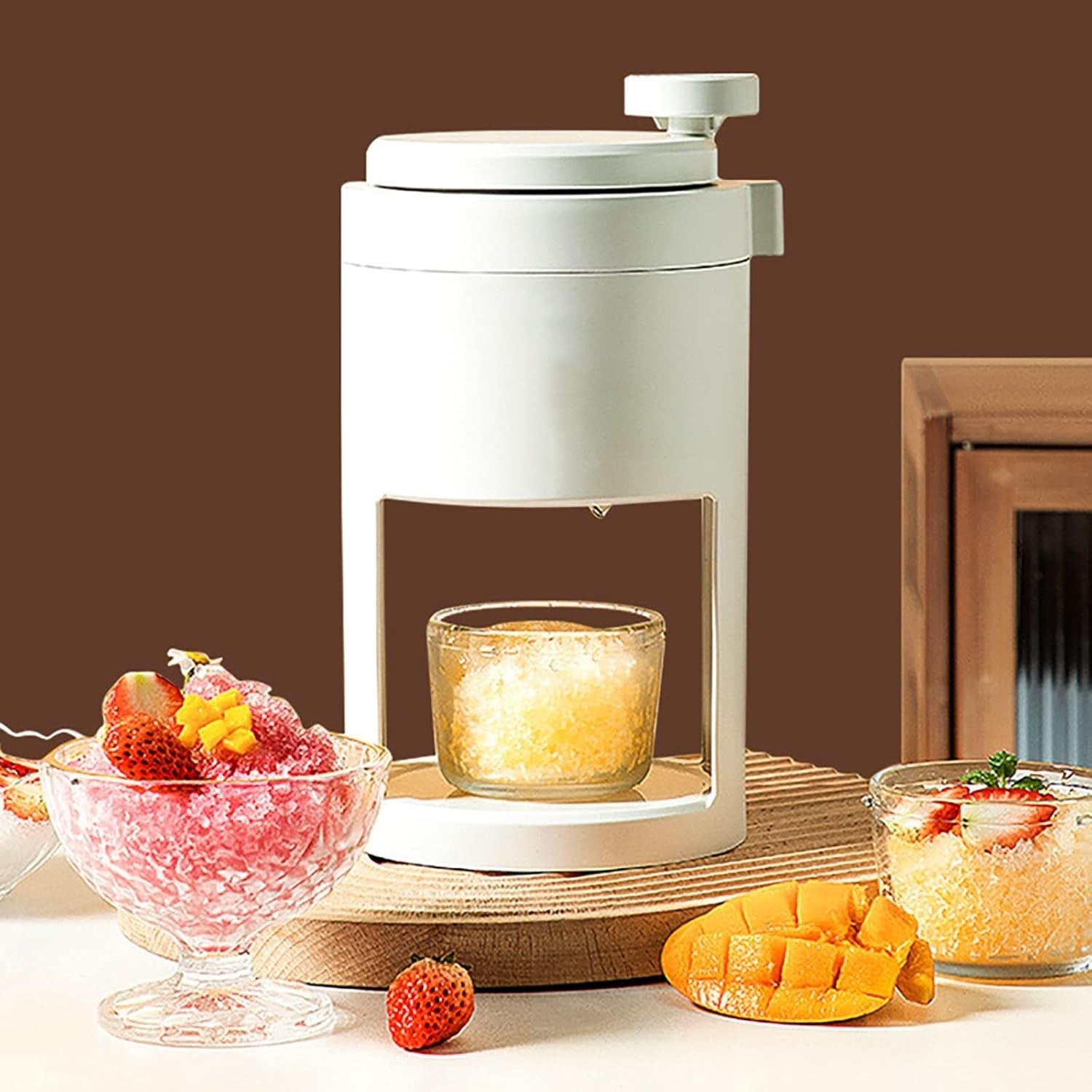 Manual Ice Crusher Snow Cone Maker Hand Crank Shaved Ice Machine