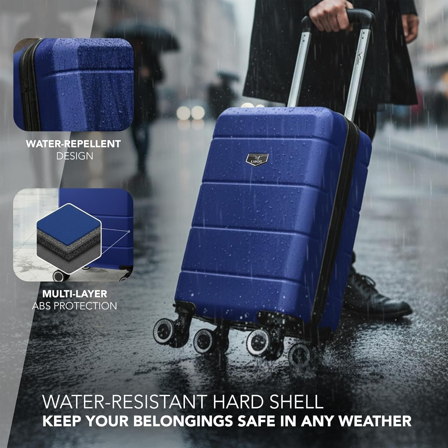Underseat Cabin Suitcase 40cm ABS Hard Shell Spinner TSA Lock