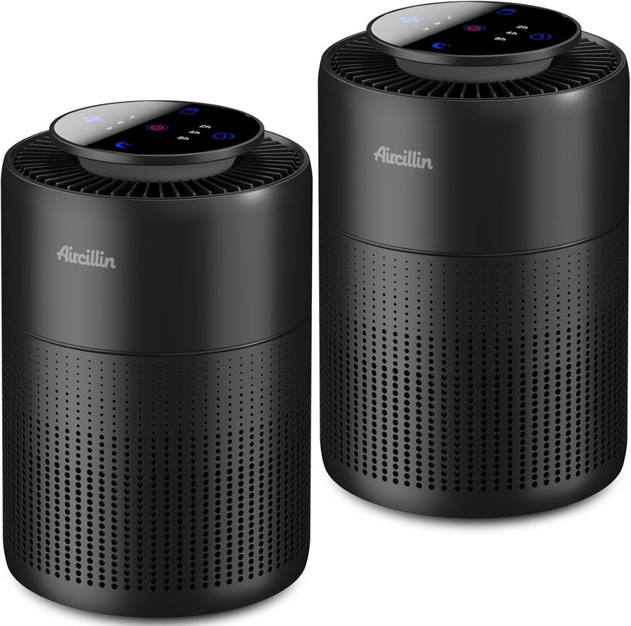 2 Pack HEPA Air Purifier Bedroom Quiet 24dB Pet Smoke Odour Night
