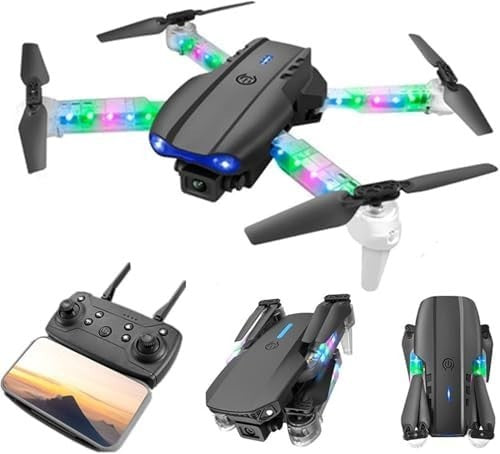 OBEST Foldable Drone with 1080P Dual Camera & LED Lights – WiFi RC Quadcopter