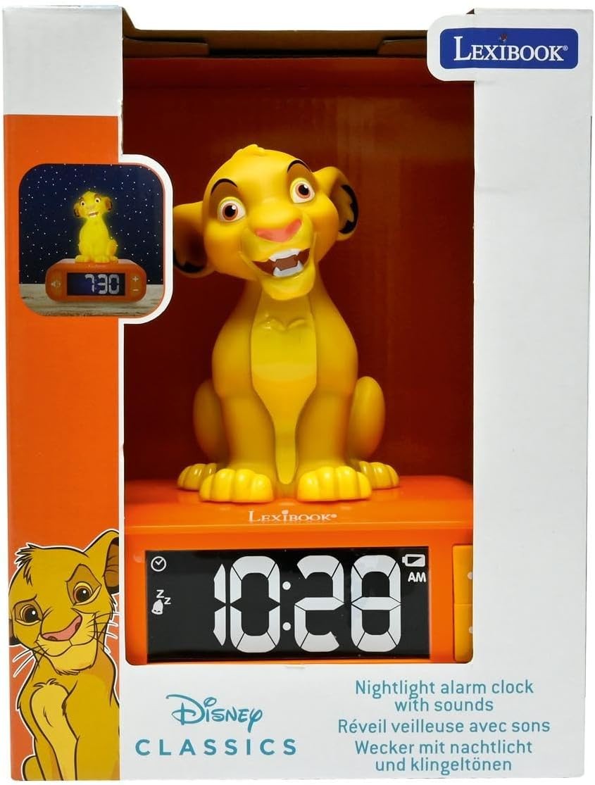 Kids Alarm Clock Night Light LED Display Snooze Sounds Cute Bedroom