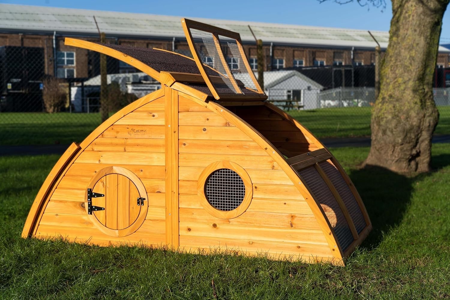 Half Moon Wooden Chicken Coop with Run Nest Box