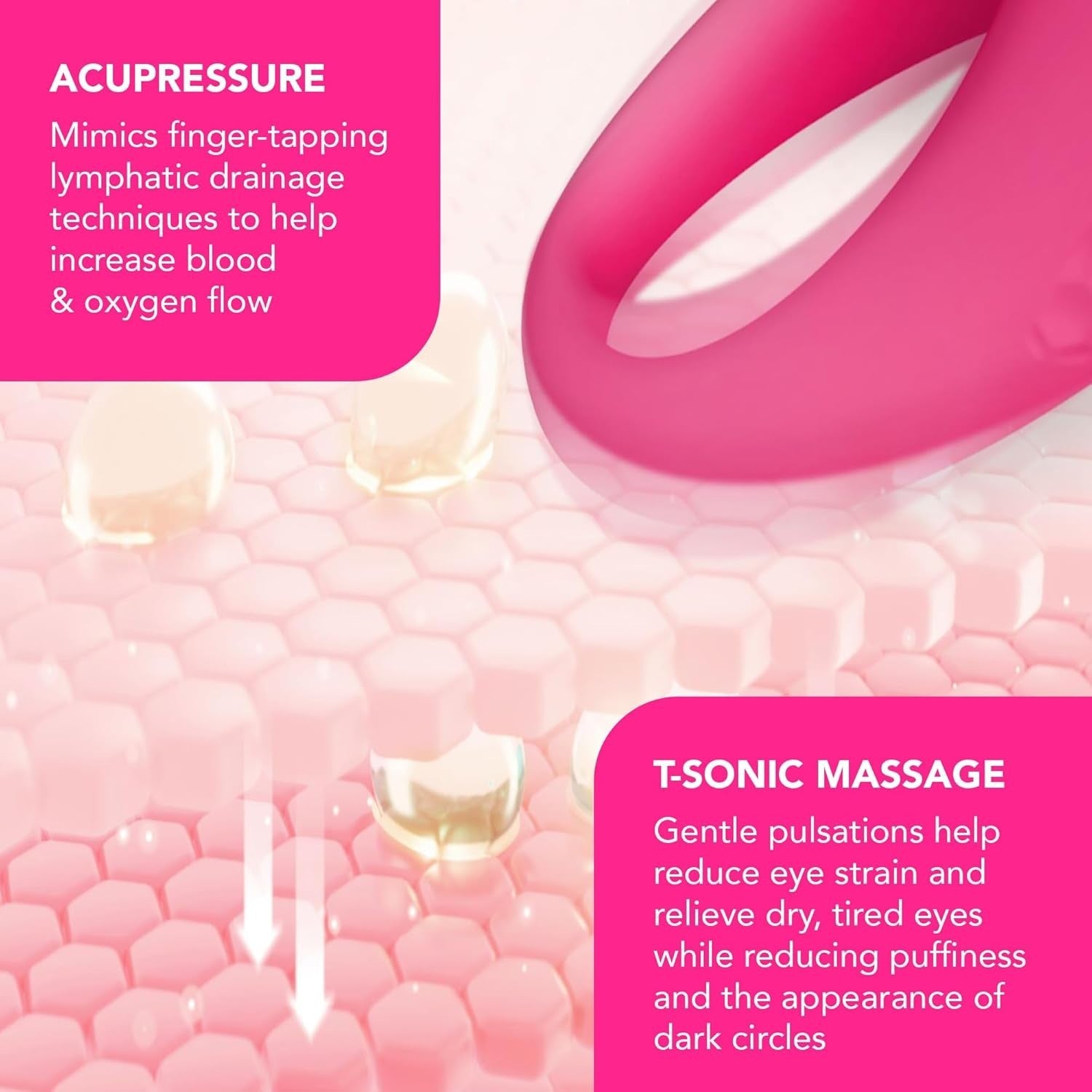 Eye Massager Lymphatic Drainage + 60 Hydrogel Eye Masks