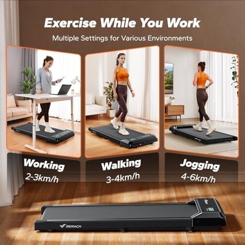 MERACH Walking Pad 9% Incline, 2.5HP Quiet Under-Desk Treadmill Compact Home