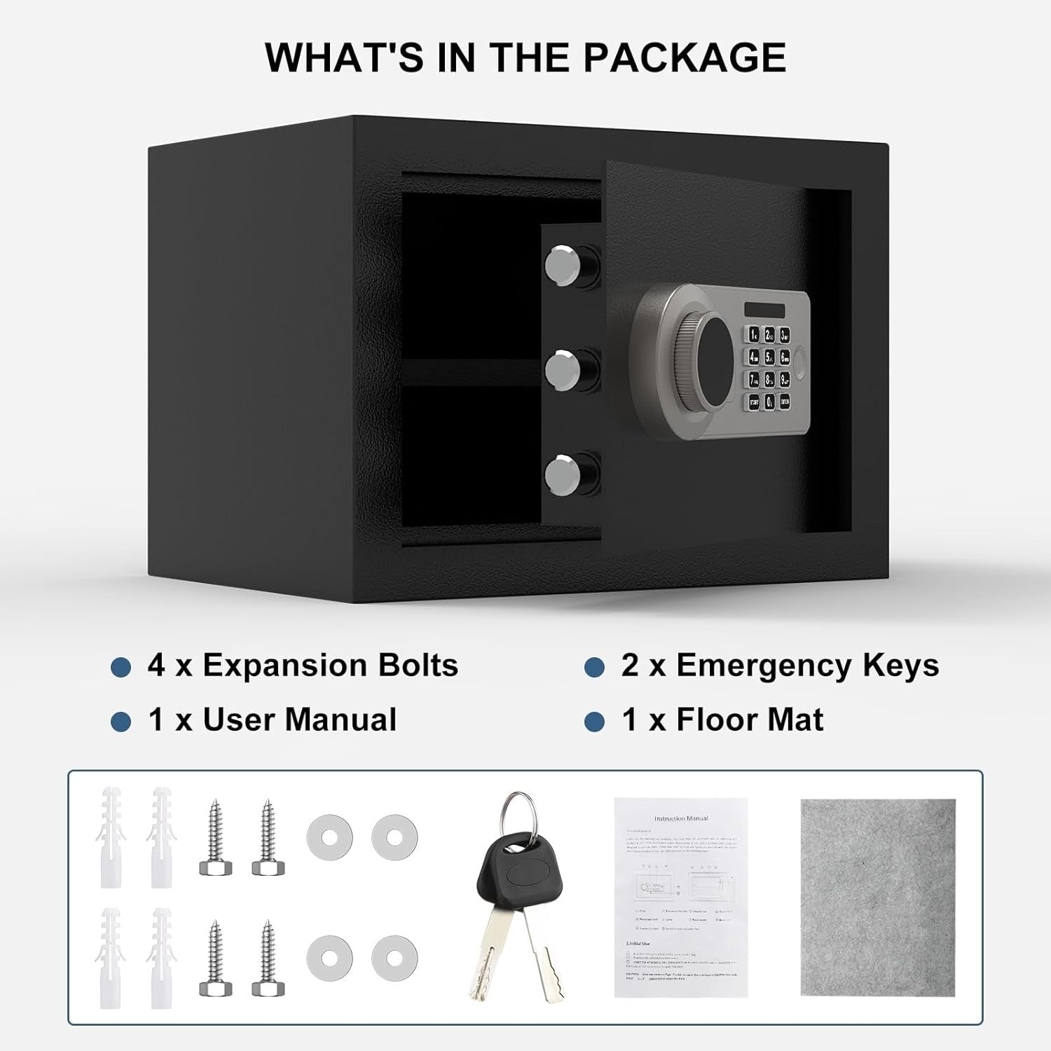 16L Digital Safe Box Heavy Duty Steel Alarm Security Safe Lock