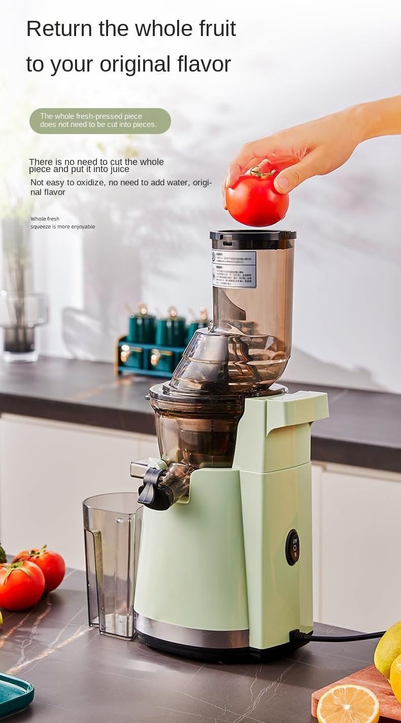 Blue Automatic Cold Press Juicer Dual Speed 96% Pure Juice Anti Drip
