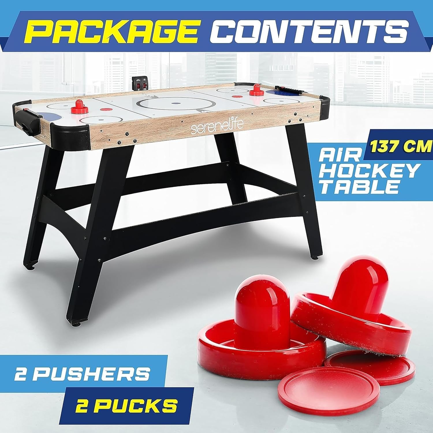 4.5ft Air Hockey Table Arcade LED Scoreboard Strong Motor Home Game