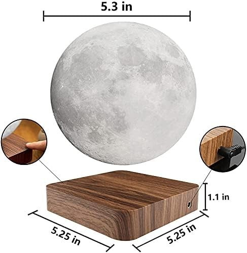 Levitating Moon Lamp, Magnetic Floating 3-Color Spinning LED Night Light