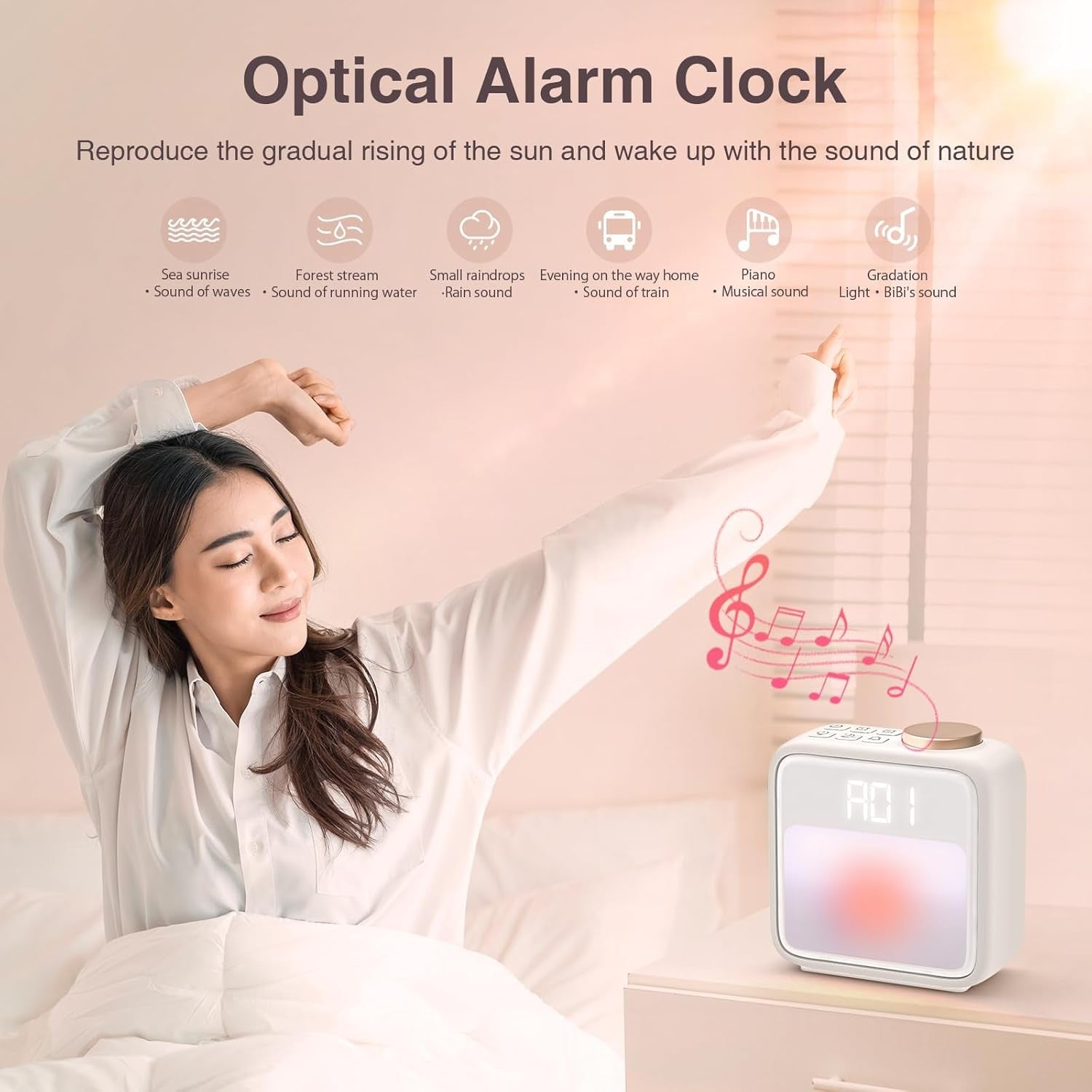 Sunrise Alarm Clock Wake Up Light Heavy Sleepers Night Light Dual Alarm