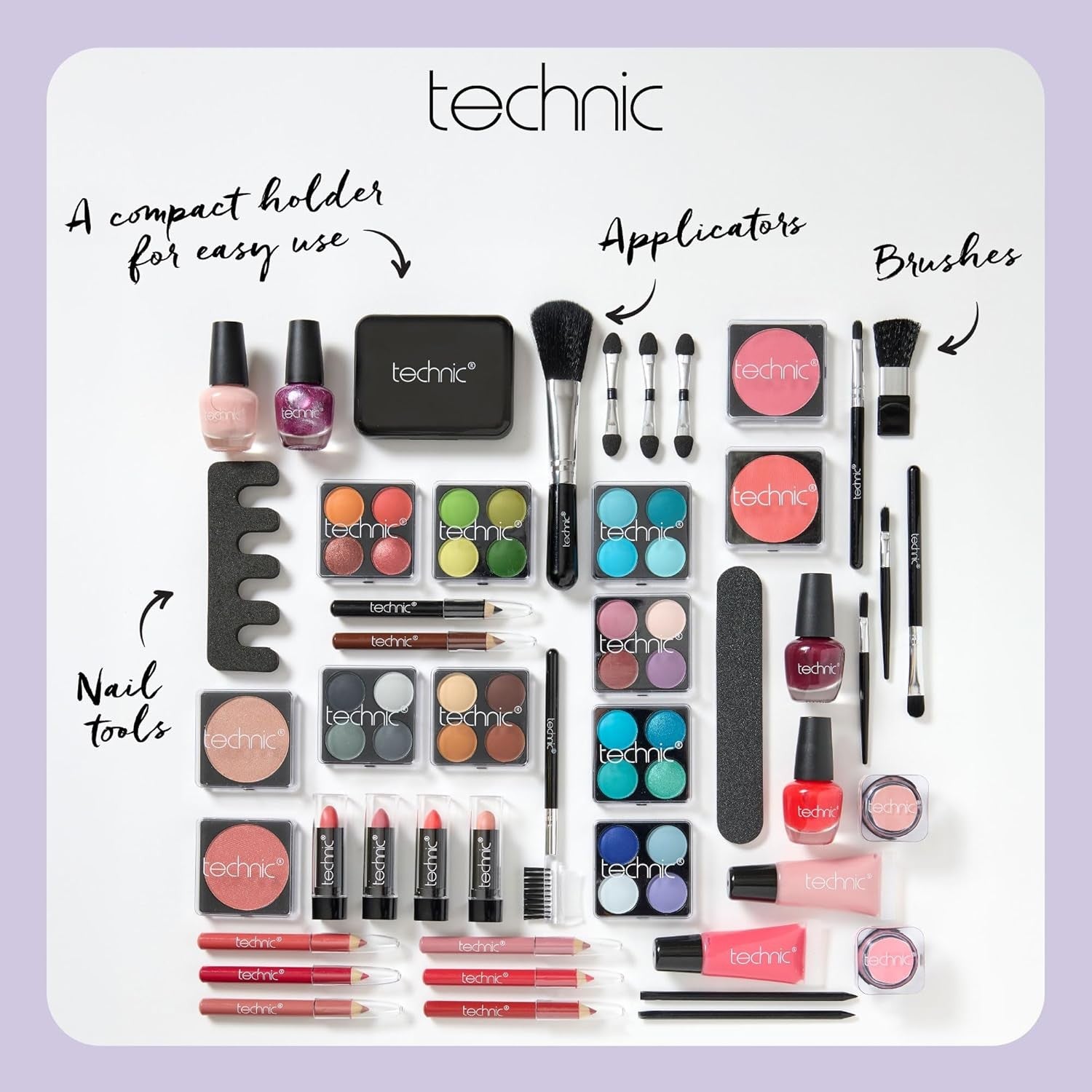48 Piece Makeup & Nail Kit Beauty Case Portable All In One Set