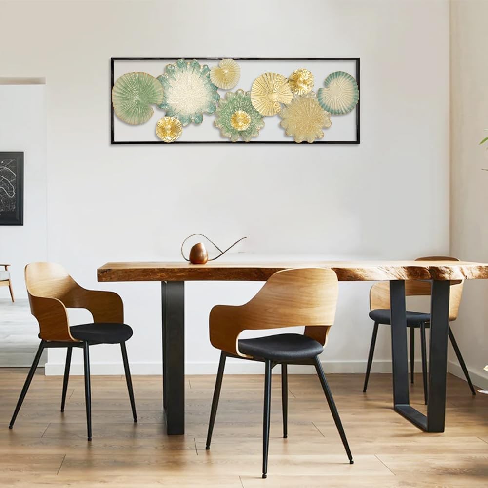 Gold Metal Wall Art Panels 90x31cm Set of 2 Modern Sculpture