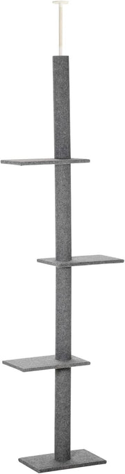 Floor to Ceiling Cat Tree Tower Adjustable 260cm Space Saving Climbing Posts