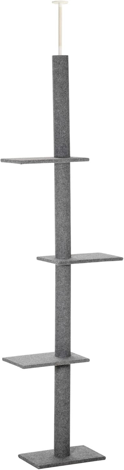Floor to Ceiling Cat Tree Tower Adjustable 260cm Space Saving Climbing Posts