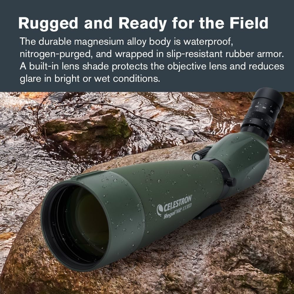 22-67x100 ED Spotting Scope Angled Zoom Waterproof HD Optics Birdwatching