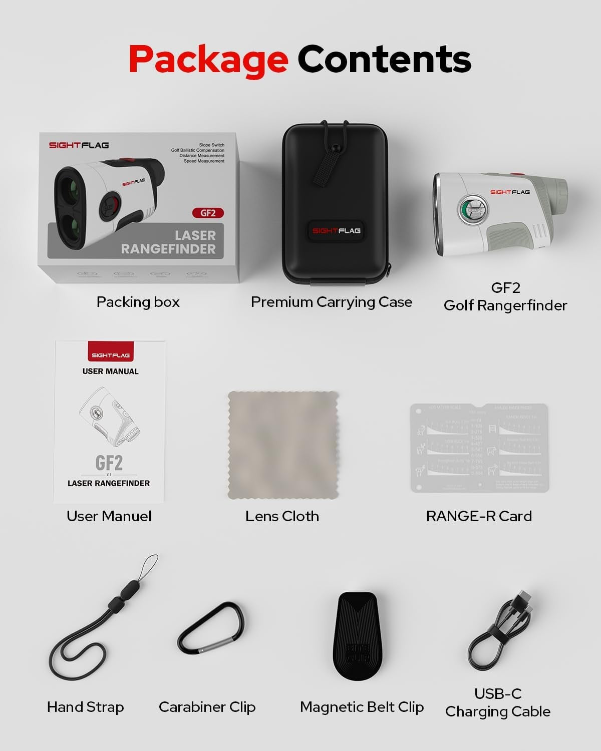Golf Rangefinder 1300Y Slope 7.5X Rechargeable Flag Vibration