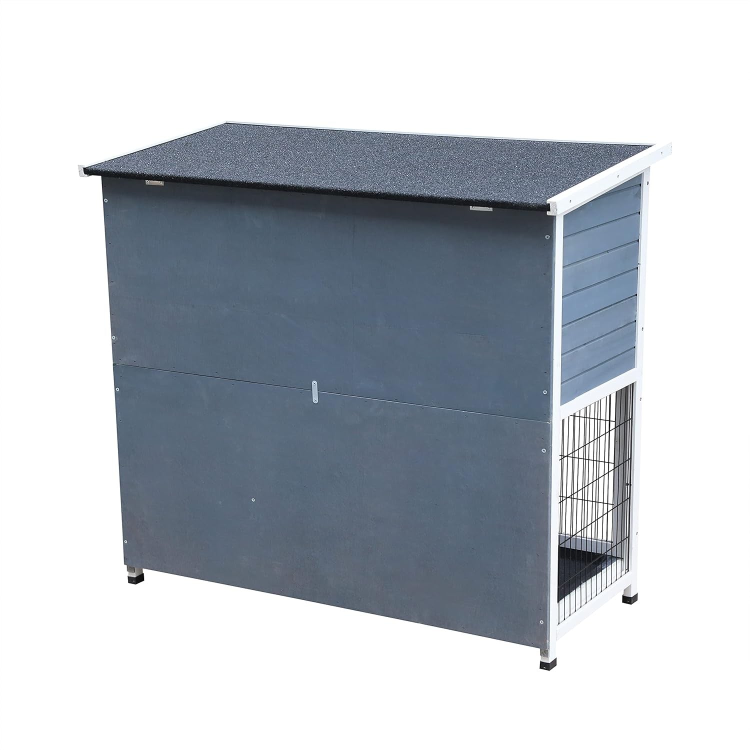 4ft Double Decker Rabbit Hutch Outdoor Wooden Guinea Pig Cage Ramp Trays