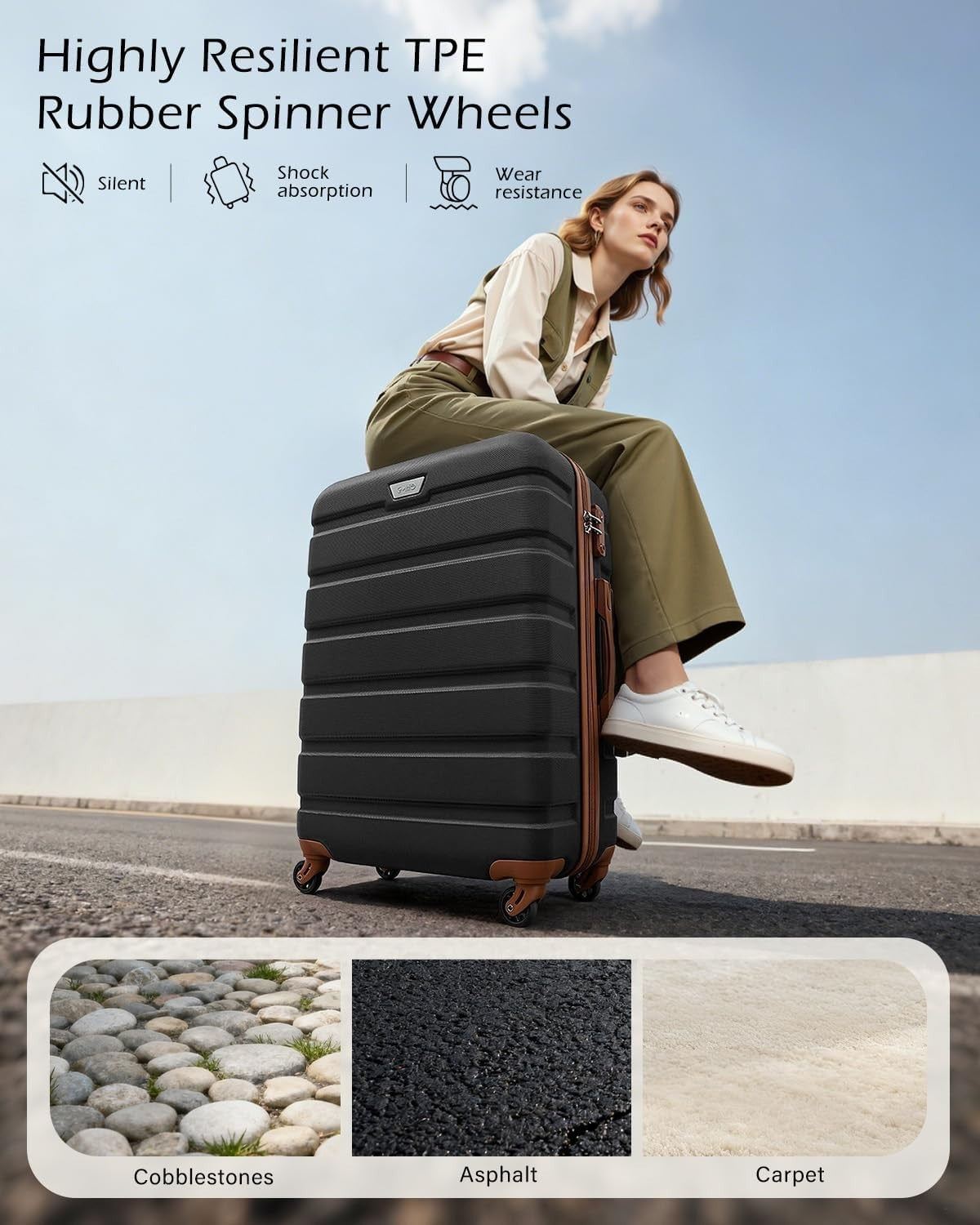 28in Large Hold Suitcase Hard Shell Luggage TSA Lock Quiet Spinner