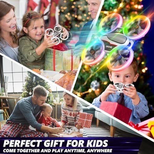 Mini Drone 720P HD Camera Colorful LED Lights 3 Battery Headless Mode 3D Flip