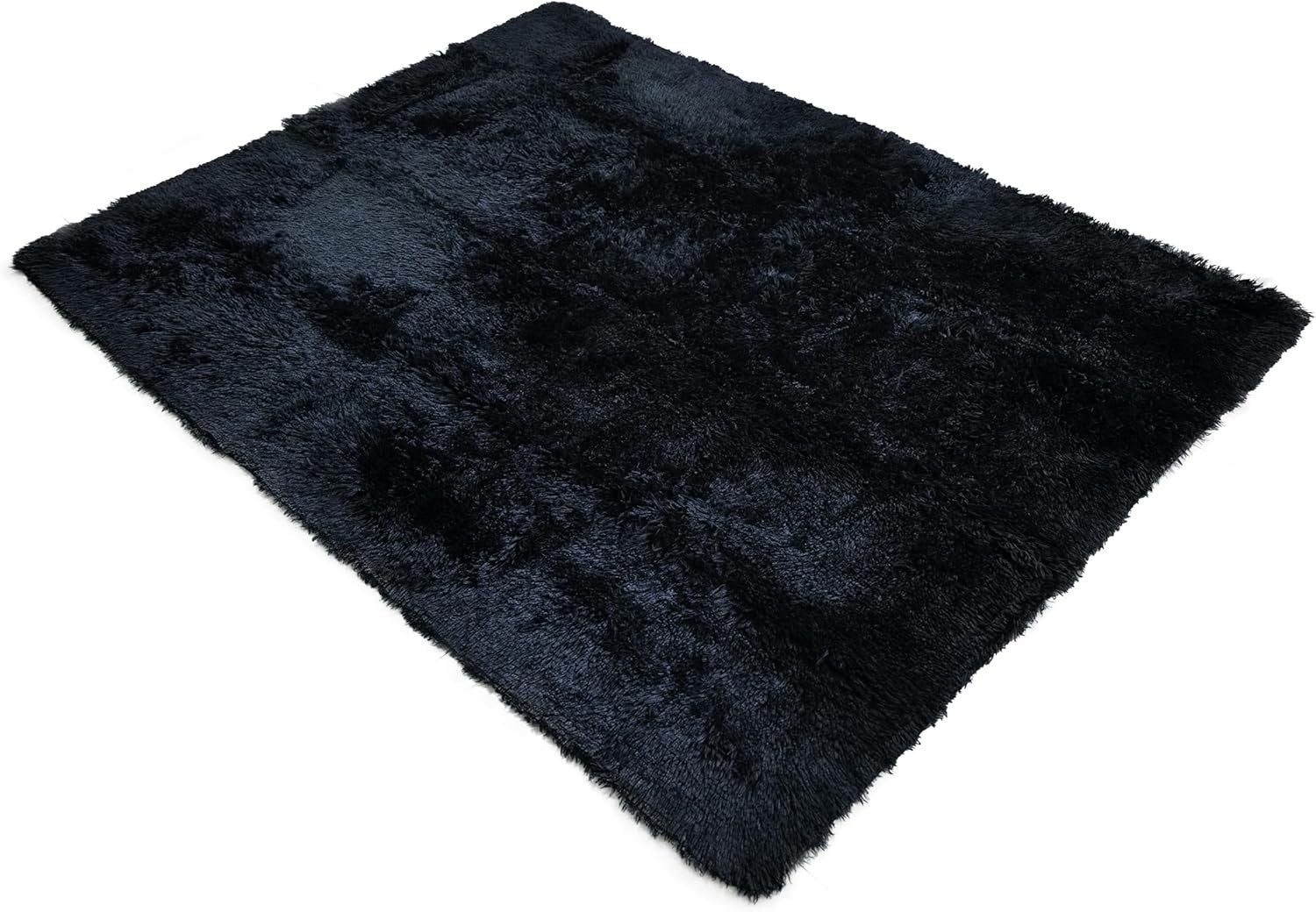 Large Black Shaggy Area Rug 160x230cm Super Soft Thick Living Room Carpet