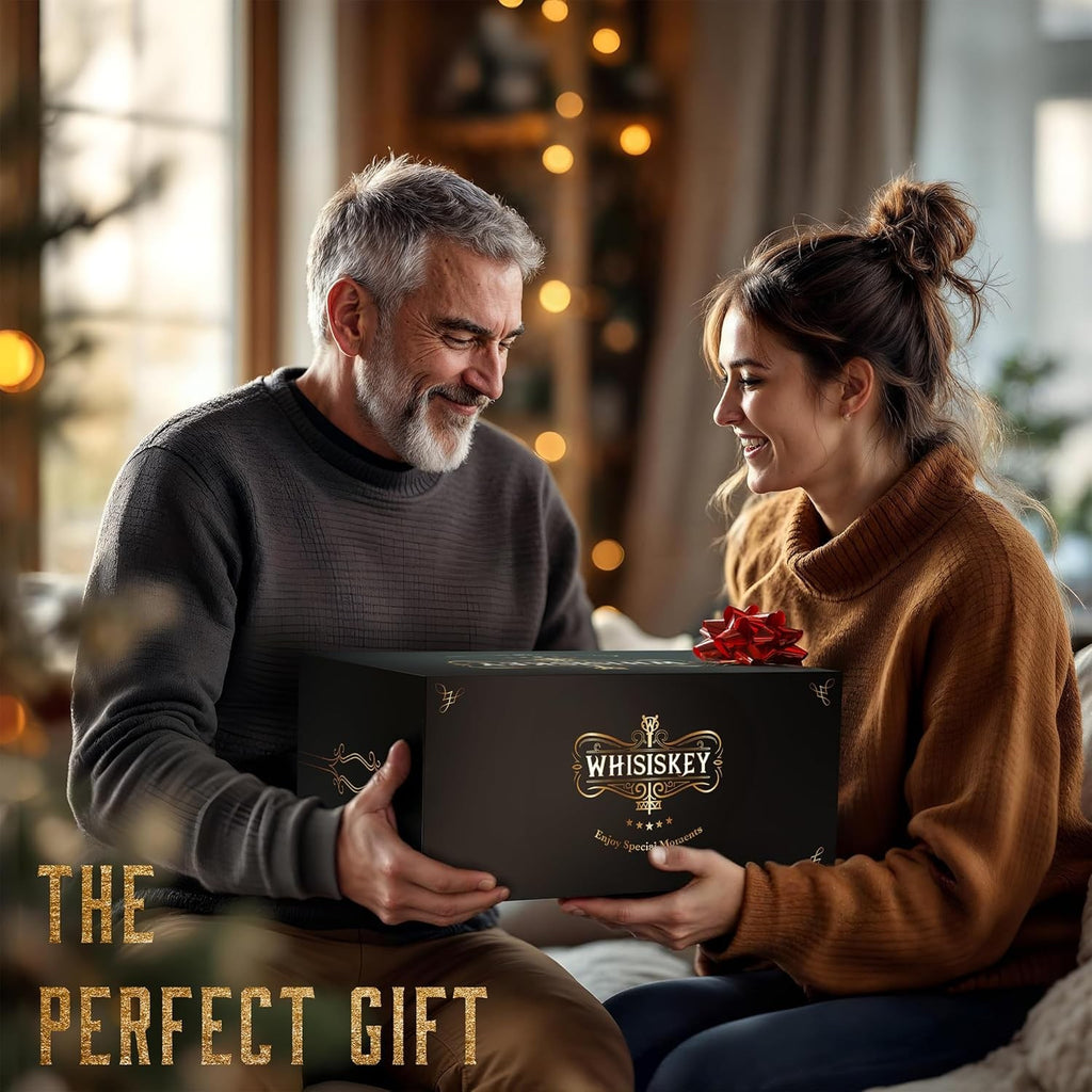 1000ml Diamond Whiskey Decanter Set with 4 Glasses Stones Luxury Men’s Gift Bar