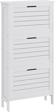 Slim 3‑Tier Flip Shoe Cabinet – Narrow Hallway Storage, Holds 6 Pairs
